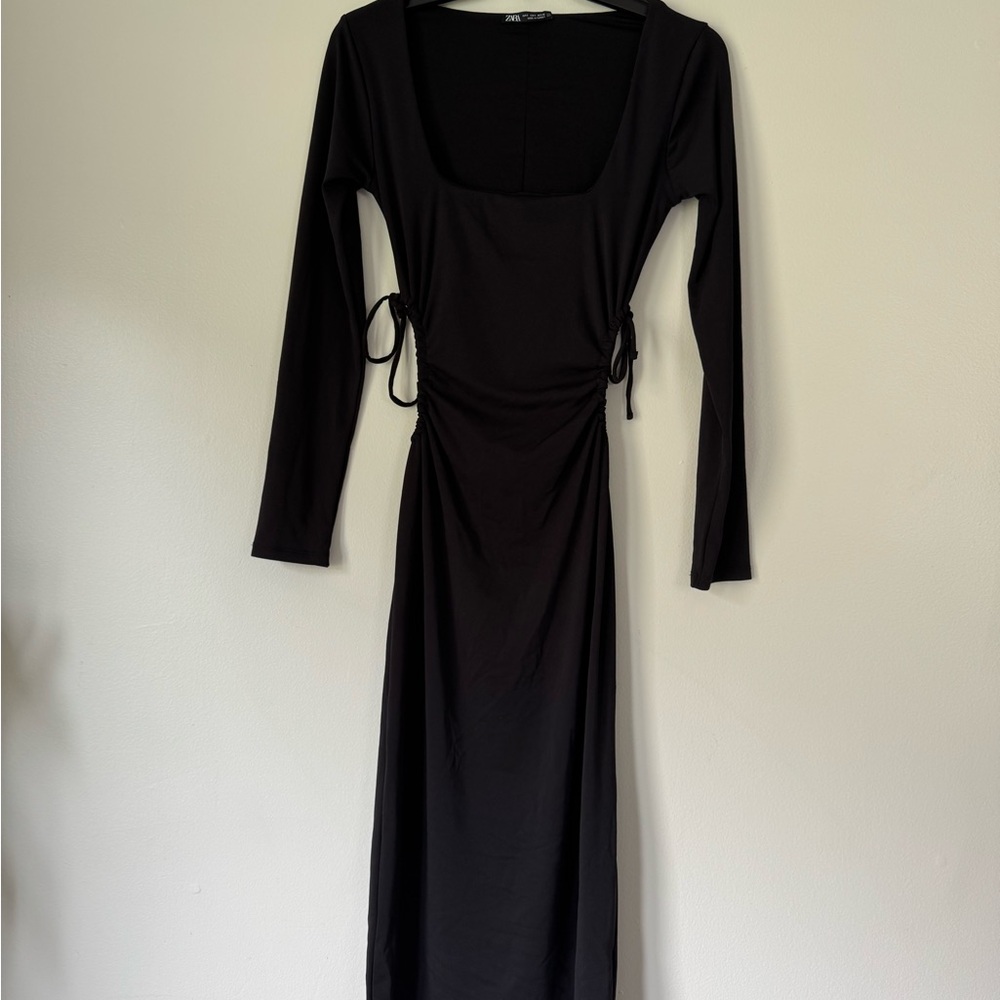 Zara Black Long Sleeve Dress